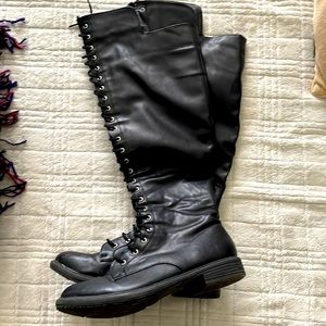 Knee High Combat Boots